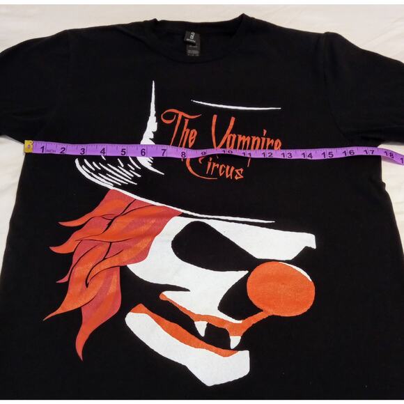 The Vampire Circus Horror Graphic T-Shirt Gothic Dark Streetwear Clown Tee SZ S - Picture 5 of 6